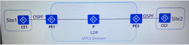 H12 831 v1 371 如图所示 PE1和PE2与各自CE之间均通过0SPF交换私网路由信息 且在PE1和PE2上均配置了相同的